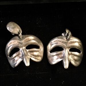 925 Silver Mardi Gras Mask earrings